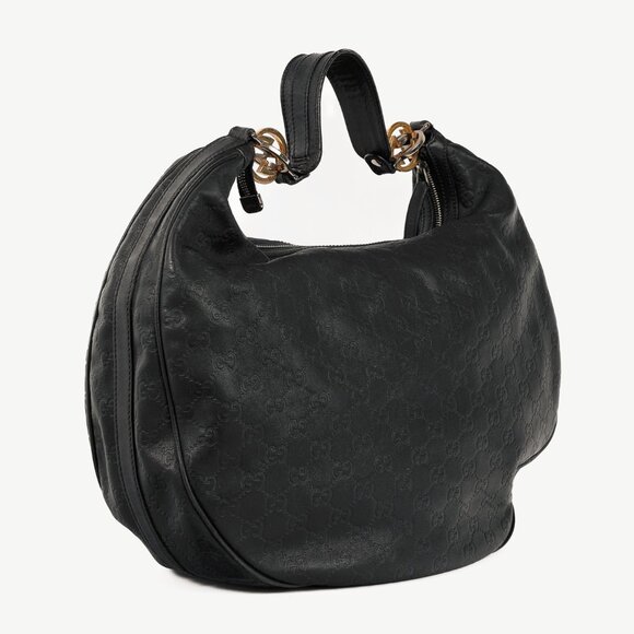 Gucci GG Twins Black Guccissima Leather Large Hobo - Picture 2 of 12